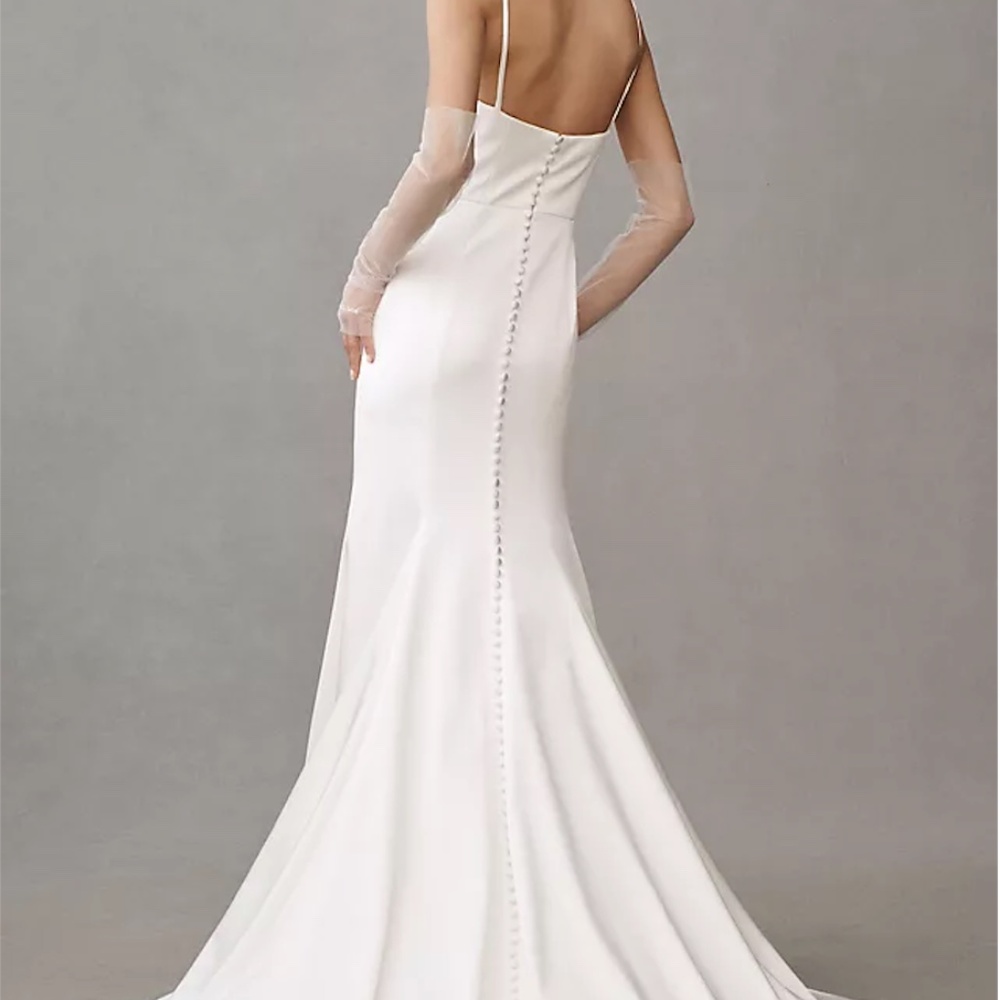 Jenny by Jenny Yoo Ronnie Fitted Stretch Satin Wedding Gown - Picture 2 of 6